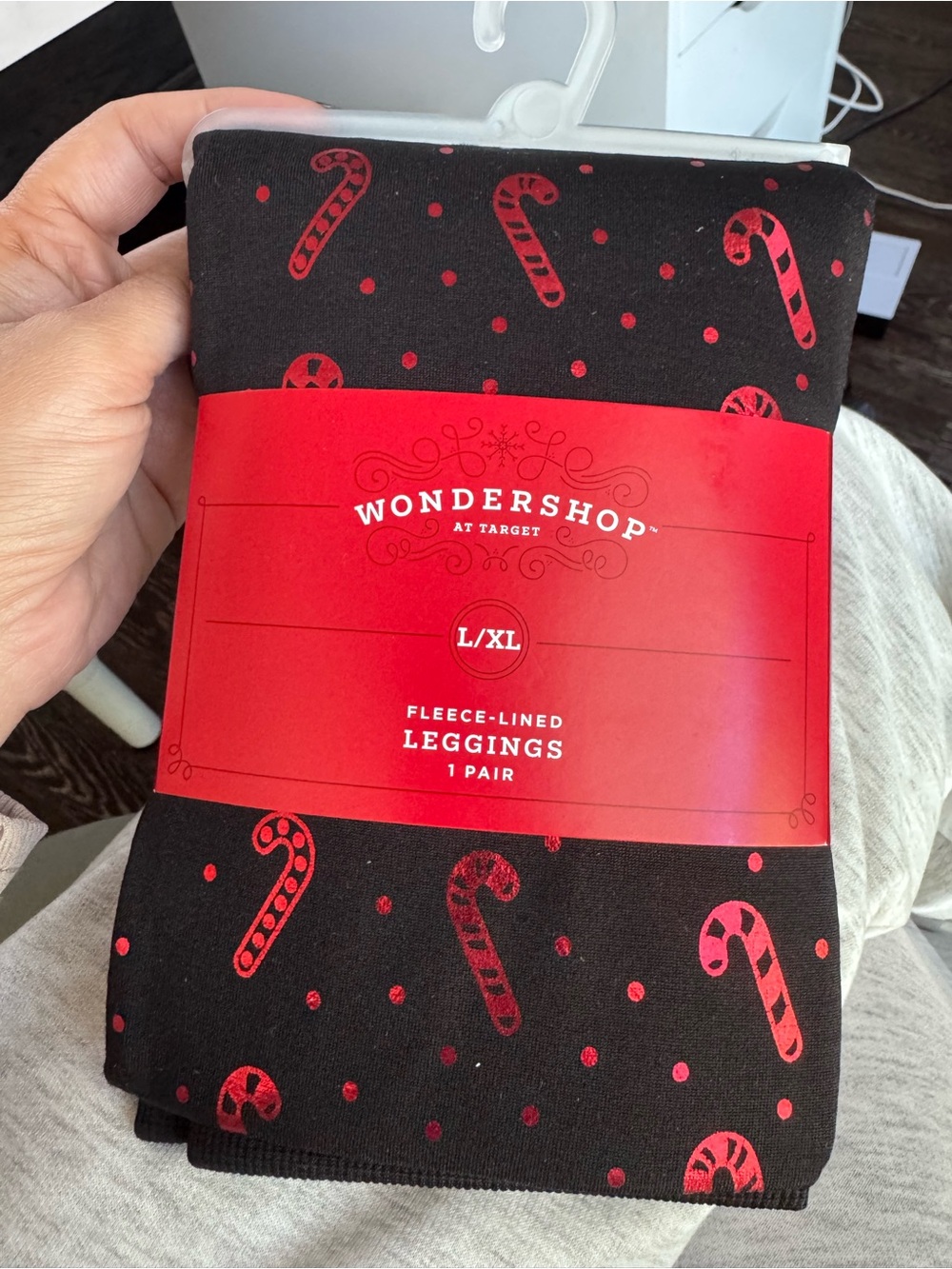 Target Wondershop Black Leggings with Red Candy Cane Print